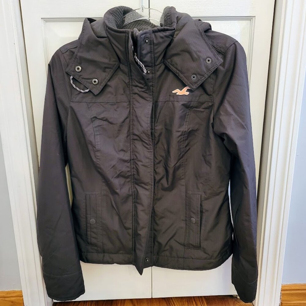 Hollister All Weather Charcoal/Salmon Jacket Women's Size Small - Picture 1 of 5